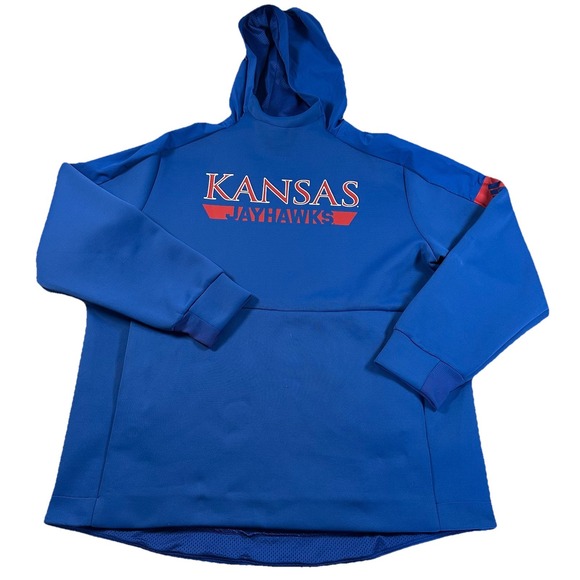 adidas Other - Adidas KU Kansas Jayhawks Hoodie Sweatshirt Mens XL Blue Team Issued NCAA